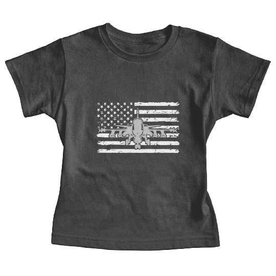 US Flag Airplane Patriotic American Pilot Baby Tees