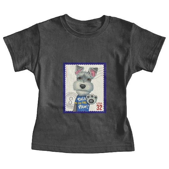 Cute Funny Schnauzer Stamp Baby Tees