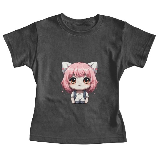kawaii cat face with cat head Baby Tees