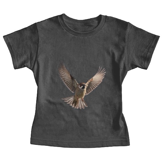A close-up photo of a cute sparrow bird. Baby Tees