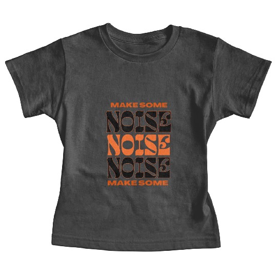 Orange Black Typography Baby Tees
