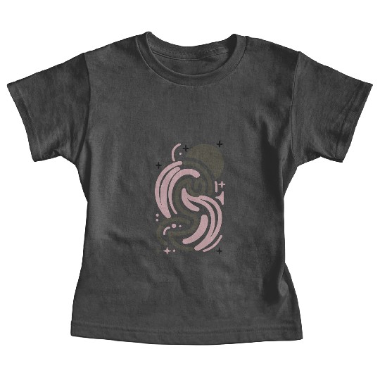 Abstract Swirls Stars Sun Shapes Vector Design Baby Tees
