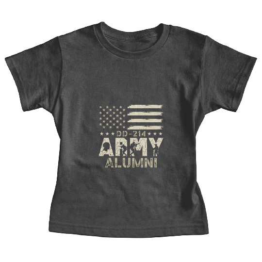 DD-214 Army Alumni Military US Flag Veteran USA Baby Tees