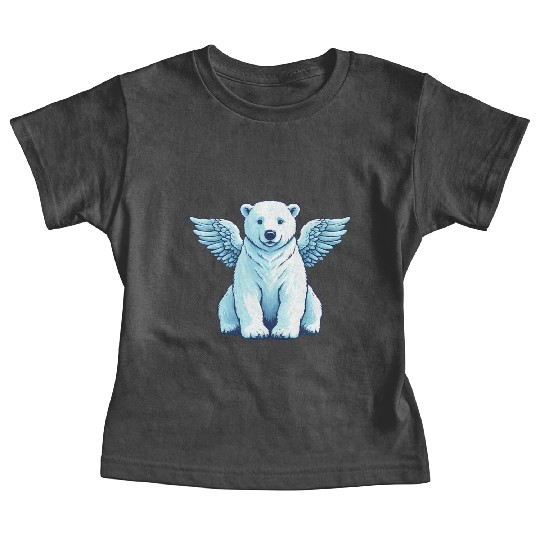 Bear Polar Bear Angel Wings Baby Tees