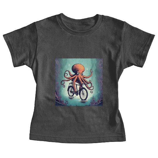 A weird octopus riding a bicycle Baby Tees