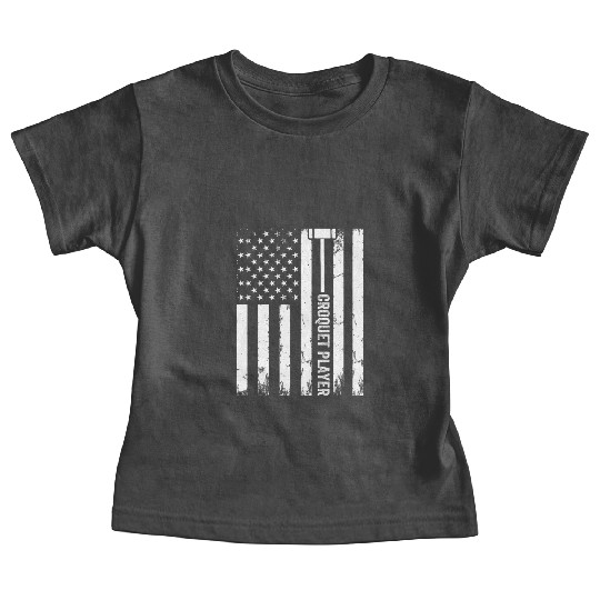 Croquet US Flag Croquet Player Baby Tees