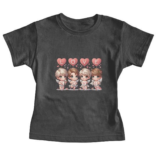 Cute Cupid Cherub Angel Low Poly Valentine's Baby Tees