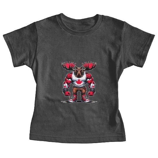 Canada elk with national flag Baby Tees