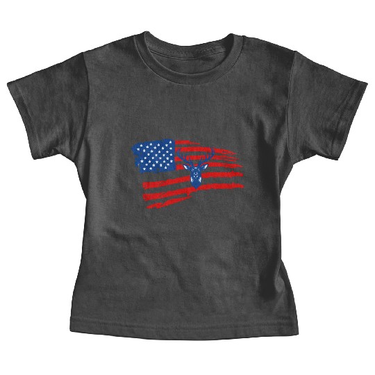 American flag Hunting deer Baby Tees