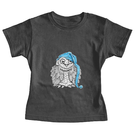 Owl in Nightcap Baby Tees