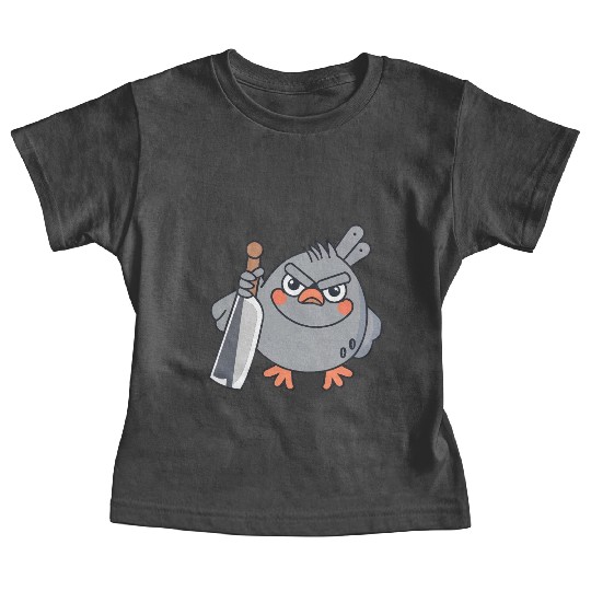 A pigeon holds a knife and is angry Baby Tees