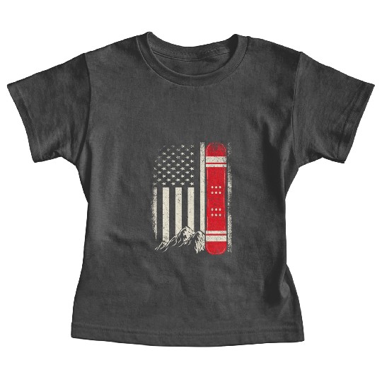 Snowboarding 4th of July Distressed USA Flag Baby Tees