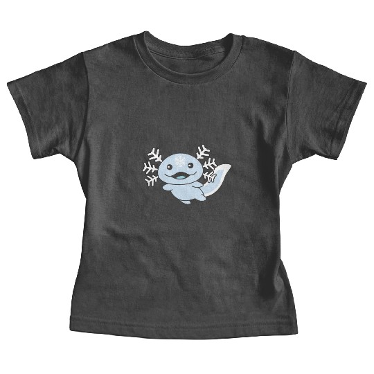 Winter Axolotl With Snowflakes Sweet Winter Baby Tees