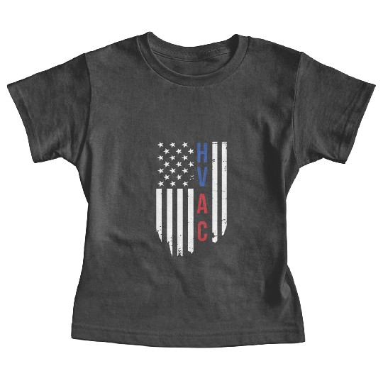 HVAC Technician US American Flag HVAC Mechanic Baby Tees