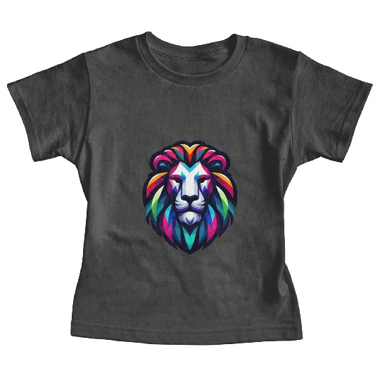 Vibrant Spectrum Lion - Abstract Wildlife Majesty Baby Tees