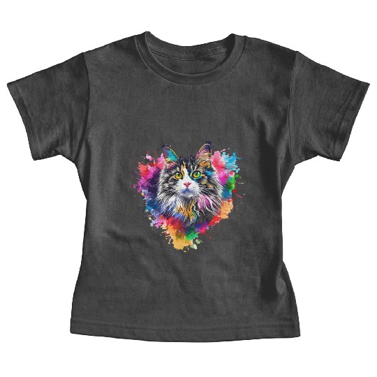 Colorburst Whiskers Rainbow Heart Baby Tees