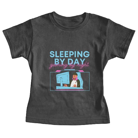 Sleeping By Day Gaming By Night Baby Tees