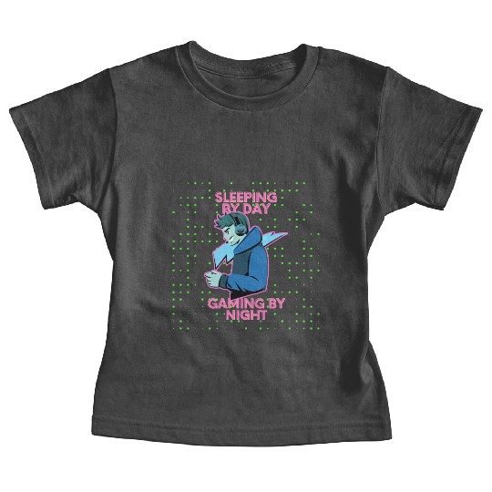 Sleeping By Day Gaming By Night Baby Tees