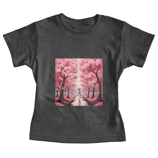 Japanese style art with cherry blossom festival Baby Tees