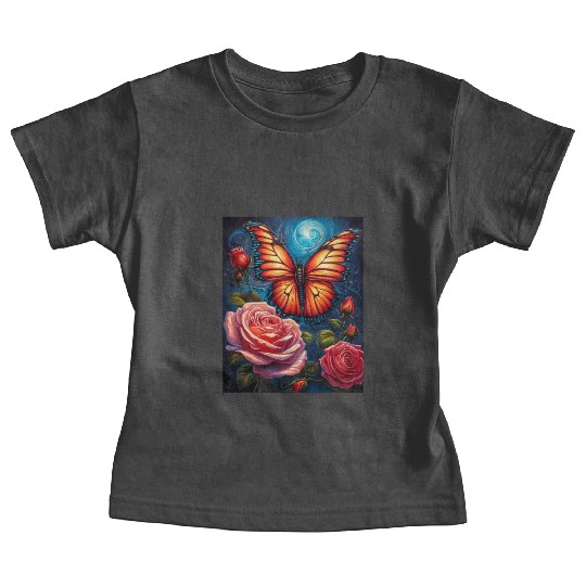 Emerald Monarch: A Delicate Embrace of Nature Baby Tees