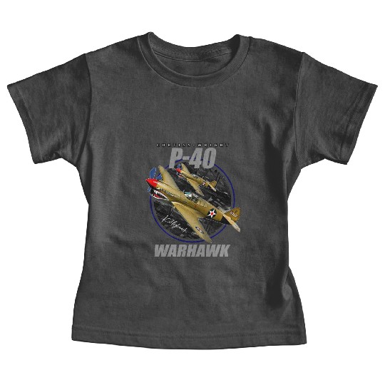 Curtiss P-40 Warhawk USAF WW2 Fighter Aircraft Baby Tees