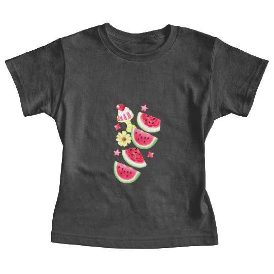 Watermelon Sweet Summer Treat Design Baby Tees