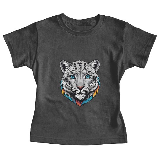 Majestic Snow Leopard Portrait - Exotic Wildlife Baby Tees
