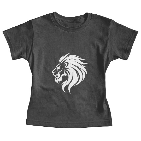 Angry Lion Head Tattoo Style Waving Mane Baby Tees