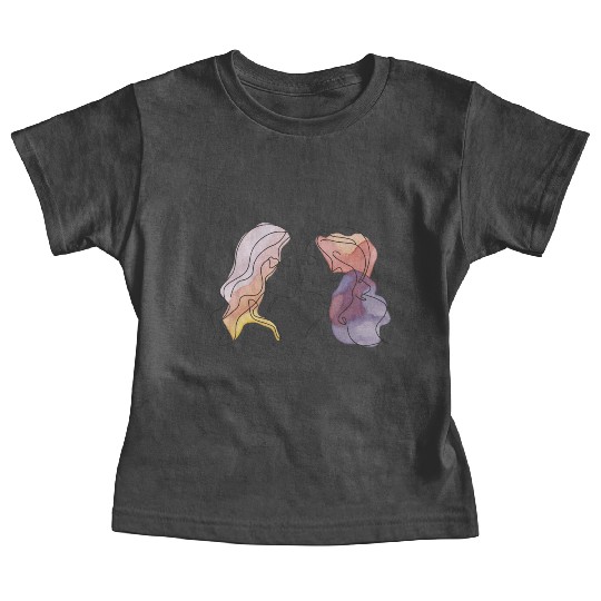 Lesbian Couple Simple Minimalistic Drawing Baby Tees