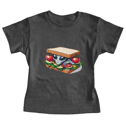 Alien Hiding in a Sandwich Baby Tees