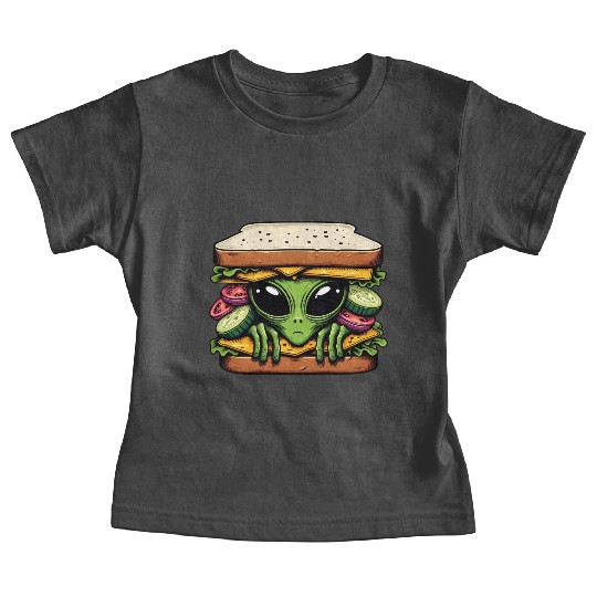 Alien Hiding in a Sandwich Baby Tees