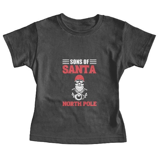Sons Of Santa North Pole Motorcycle Rider Baby Tees