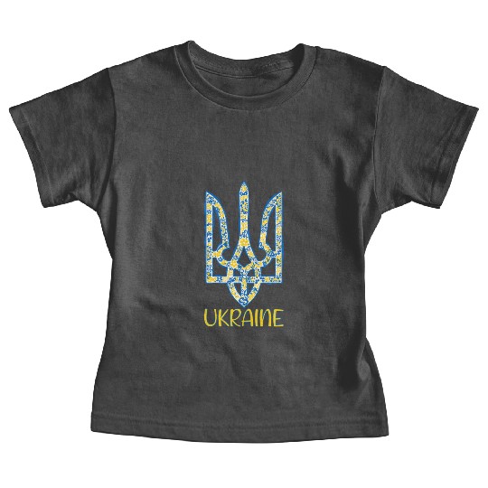 Ukraine trident in Ukrainian flag colors Baby Tees