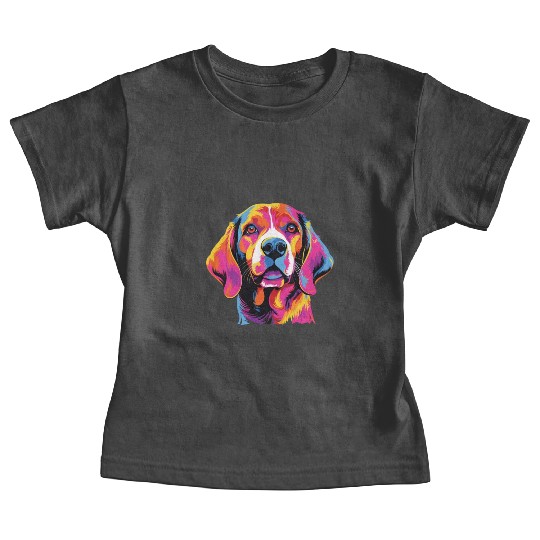 Watercolor Colorful Beagle Harrier Baby Tees
