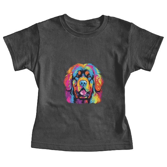 Watercolor Colorful Tibetan Mastiff Baby Tees