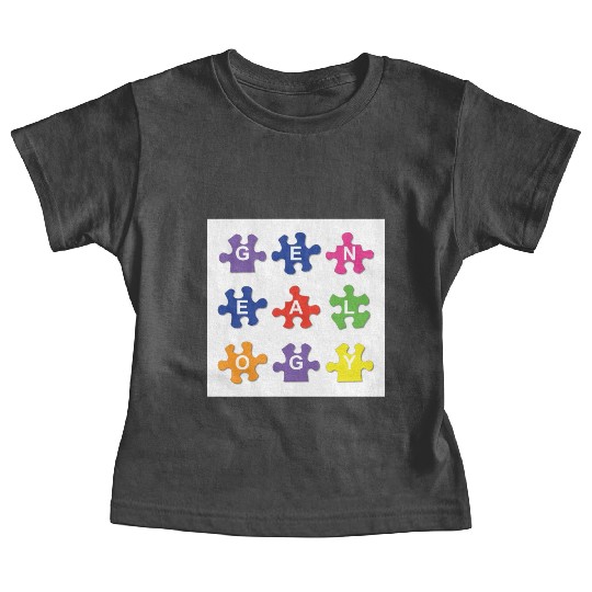 Genealogy Jigsaw Puzzle Pieces Baby Tees