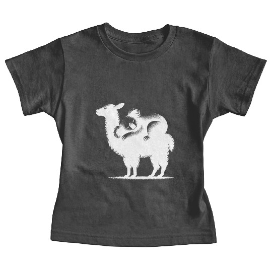 Cuddly Llama With A Chilling Koala On Its Back Baby Tees