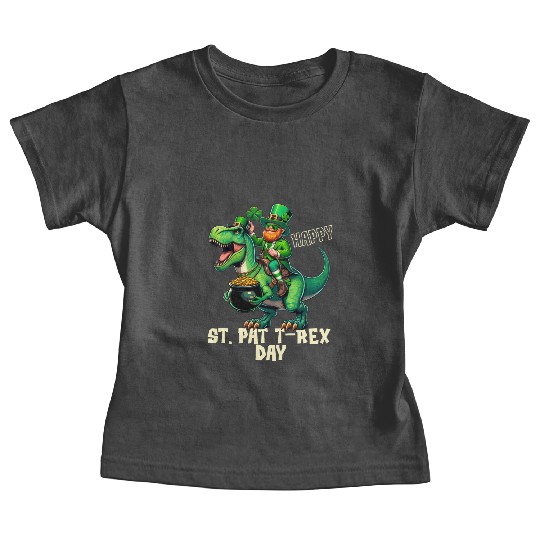 Happy St Pat-Rex Day Dinosaur Boys St Patricks Day Baby Tees