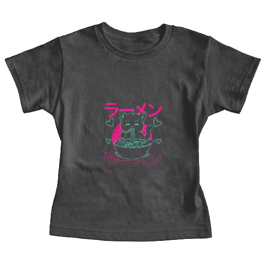 Aesthetic Anime Ramen Cat Retro Japanese Baby Tees