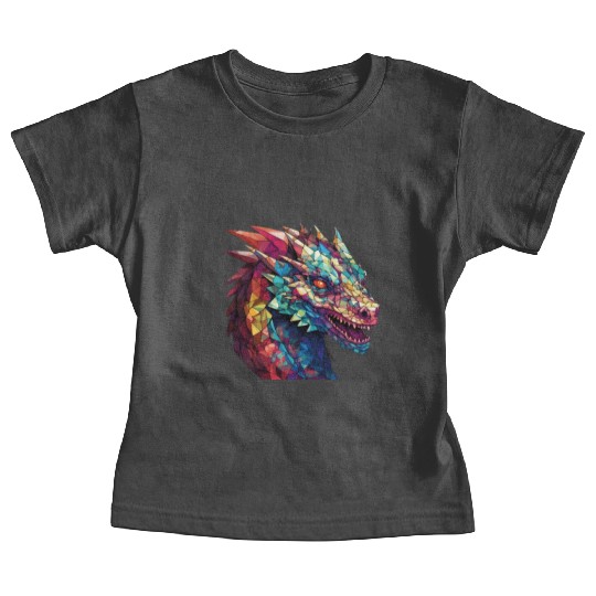 Cerulean Coil: The Stained Glass Dragon Baby Tees