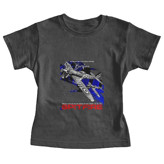 Spitfire Vintage English WW2 Fighter Aircraft Baby Tees