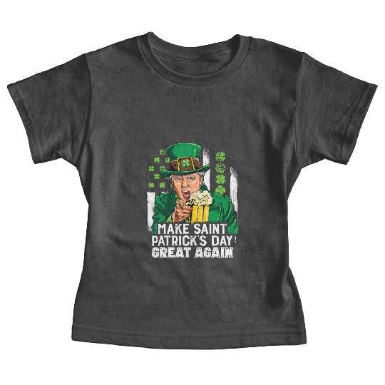 Funny Trump 2024 Make St Patrick's Day Great Again Baby Tees