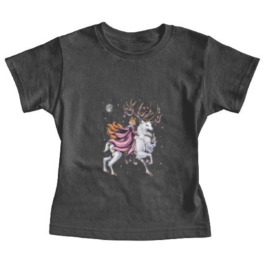 Japanese Kitsune Fox Riding Cherry Blossom Deer Baby Tees