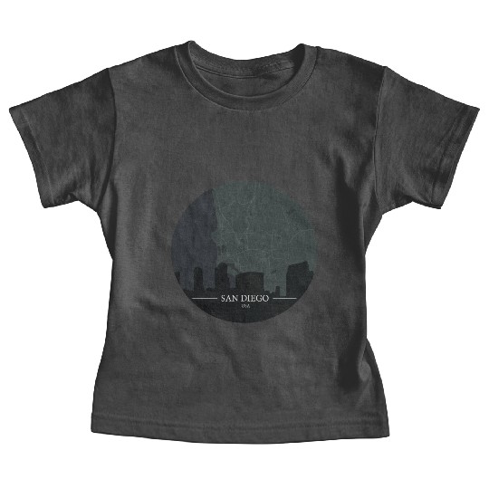 San Diego city with silhouette Baby Tees