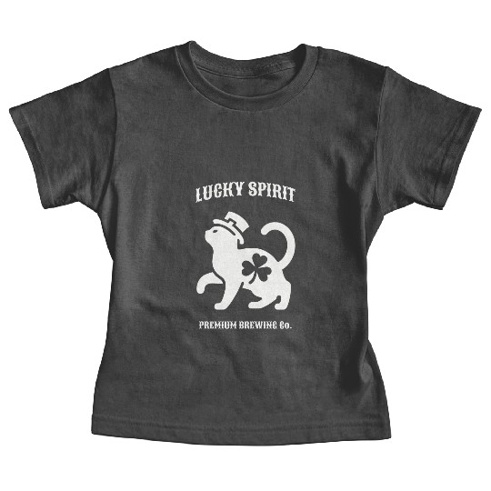 St Patricks Lucky cat Green Baby Tees