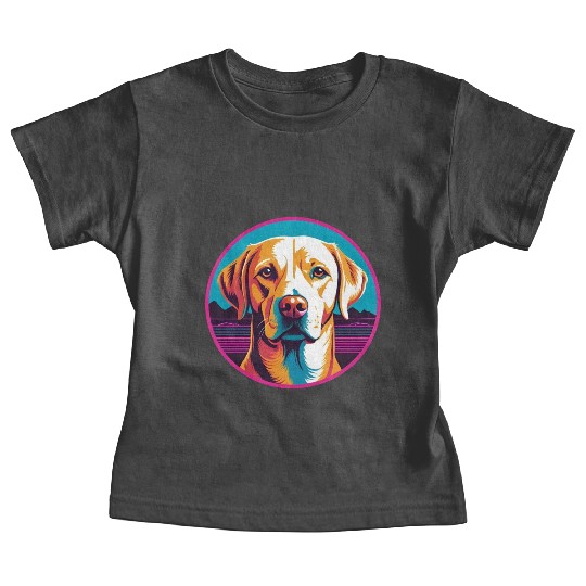 Synthwave Labrador Retriever 2 Baby Tees