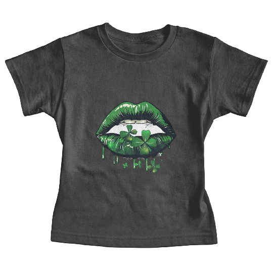 St Patrick Irish Green Lips Baby Tees