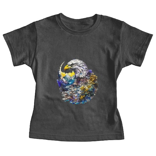 Wilderness Watercolor Forest Moon Eagle Baby Tees