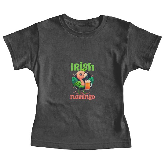 Irish Flamingo St Patricks Irish Flamingo Beer Baby Tees