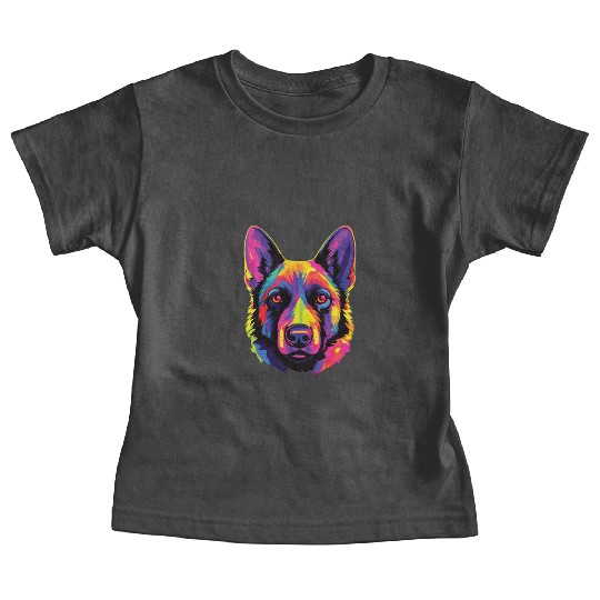 Watercolor Colorful Norwegian Elkhound Baby Tees